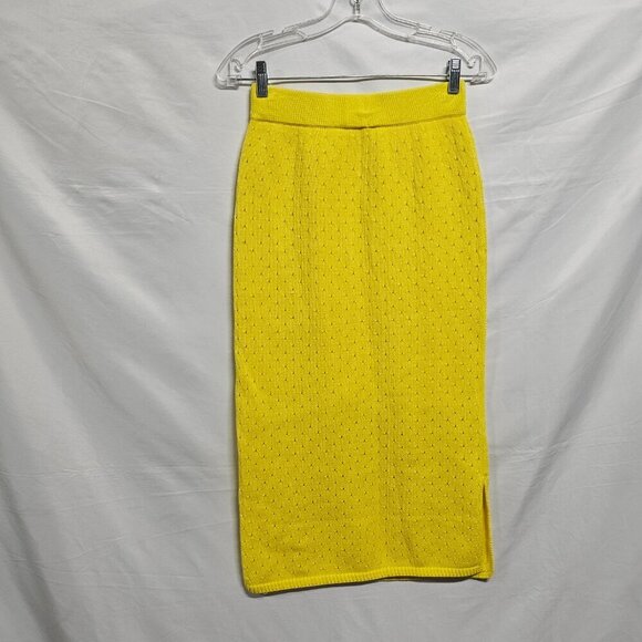 Callahan Knitwear Jada Midi Skirt Women Size XS Bright Yellow - Picture 5 of 10